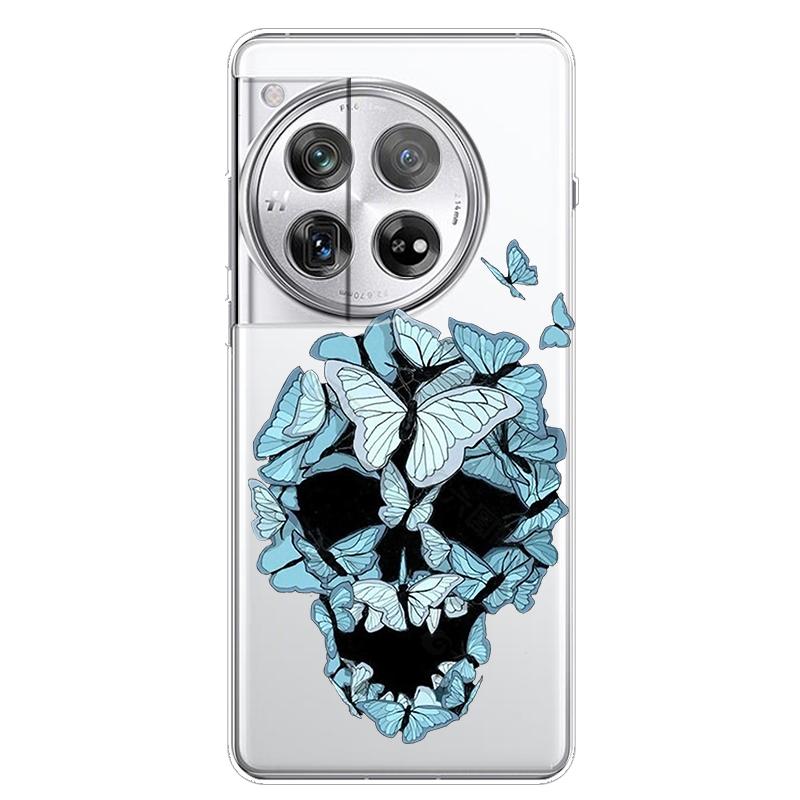 For OnePlus 12 Case 12R 5G Flower Clear TPU Soft Silicone Transparent Back Case for One plus 12R Cover on for Oneplus12 5G Coque