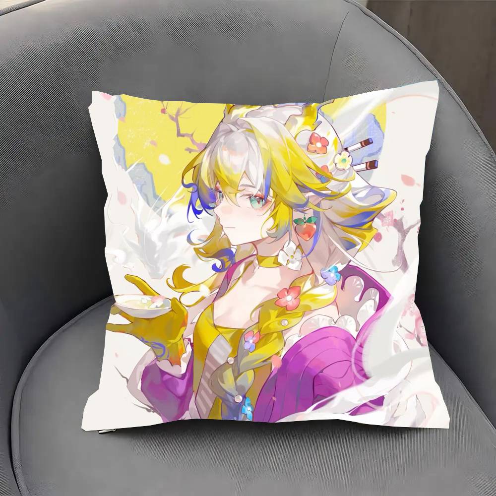 Shu Animerad Spel A-Arknights Kuddfodral Soffkuddeöverdrag Rum Heminredning