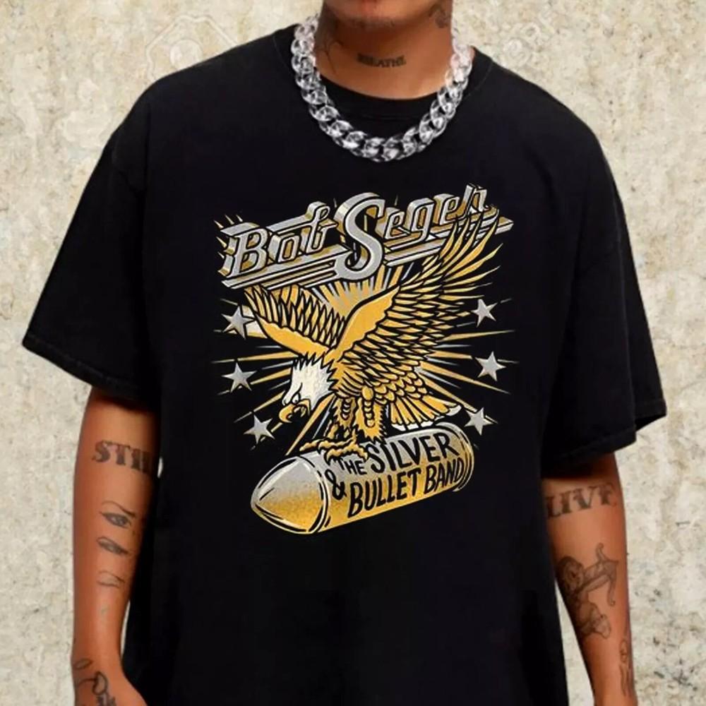 Rare BOB Seger Men Gift For Fan Cotton Black All Size T-Shirt LI1853 Unisex T-Shirt XL