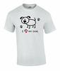 Ich Liebe Meinen Hund Pfotenabdruck Herz Grafik Kurzarm T-Shirt Weiß