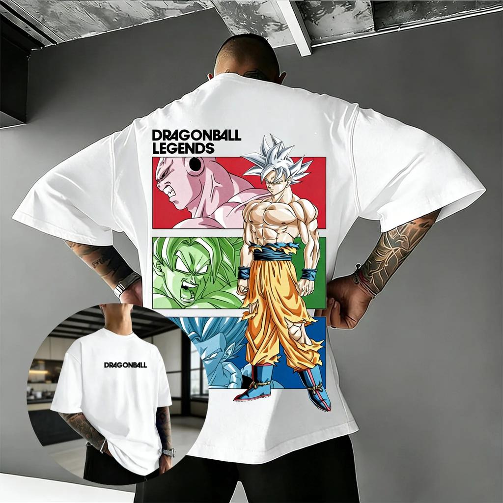 Dragon Ball Anime Grafik T-Shirt Baumwolle Kurzarm Lässig Streetwear Sommer T-Shirt Herren Damen Goku Vegeta Majin Buu Druck Y2k Oberteil