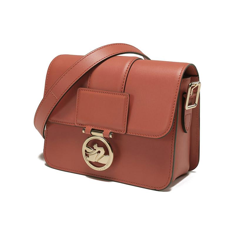 Longchamp Box-Trot 18 Unifarbene Magnetverschluss-Klappe Verstellbarer Schultergurt Kleine quadratische Kalbsleder Umhängetasche Damen Taschen 10174HAU017