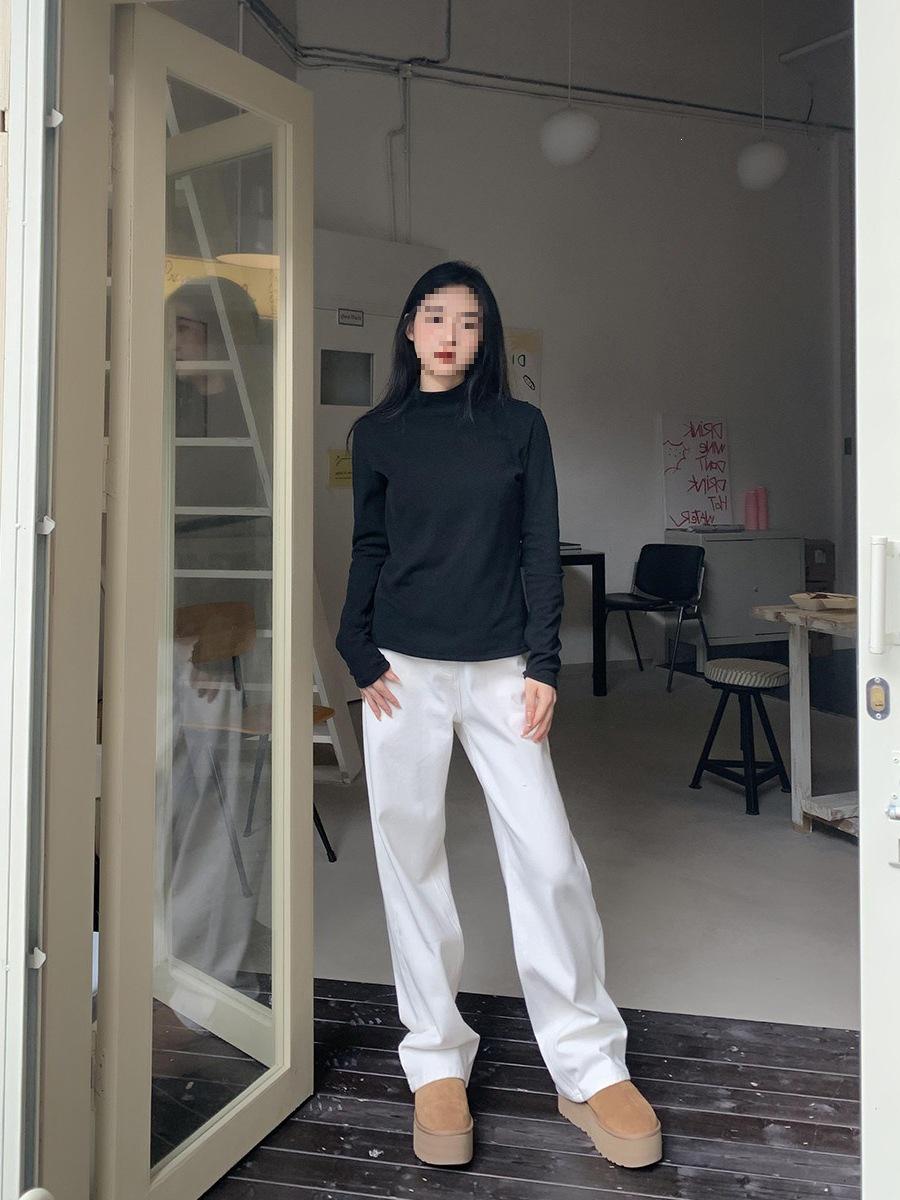 

Where s the Orange Tree Women s High-Waisted Elastic White Slim-Fit Straight-Leg Floor-Length Jeans for Spring L, recommended for 111-128 lbs