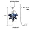 Elegant Charm Dancer Cubic Zirconia Blue White Color Dress Pendant Long Necklace For Women Retro Fashion Jewelry