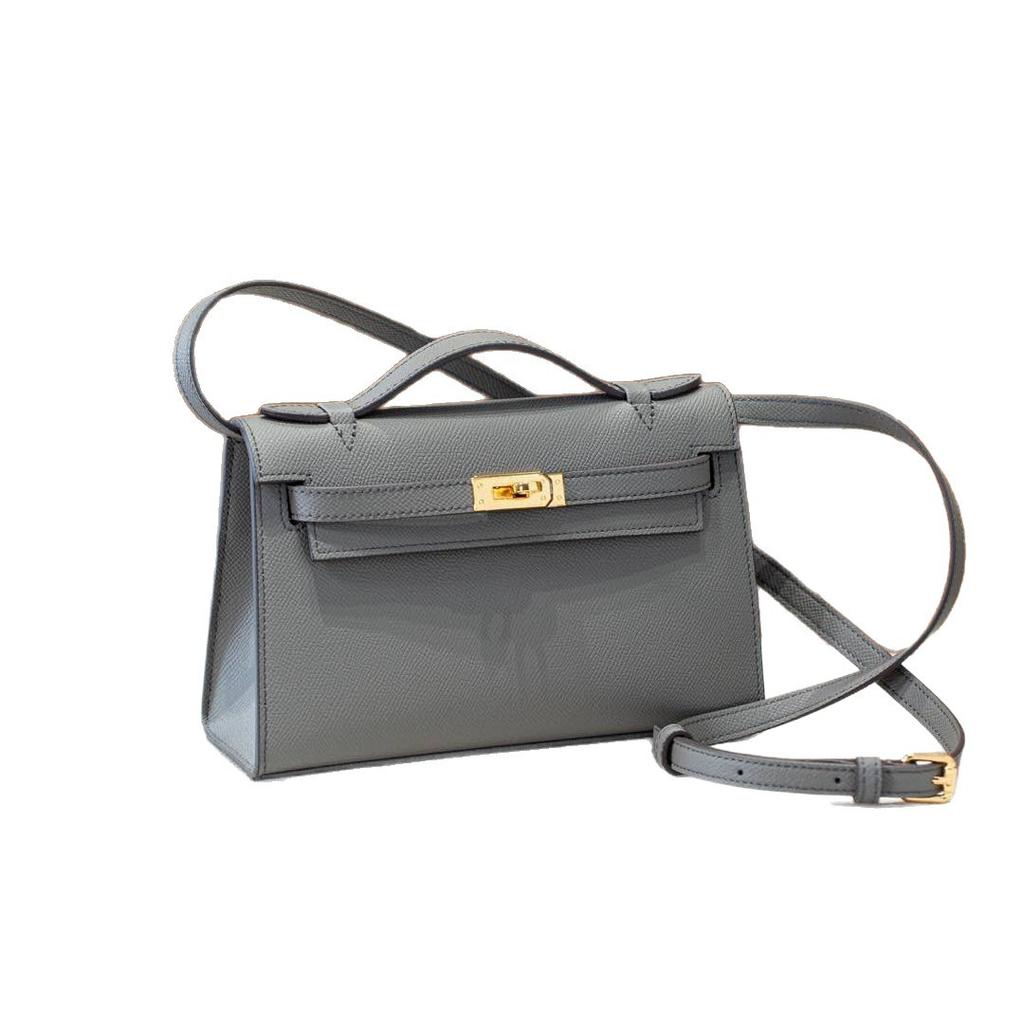 Erste Generation Palm-Korn Rindsleder Dukopp Lokomotive Edelstahl-Beschläge mit langem Schultergurt Crossbody Schulter Damen-Tasche
