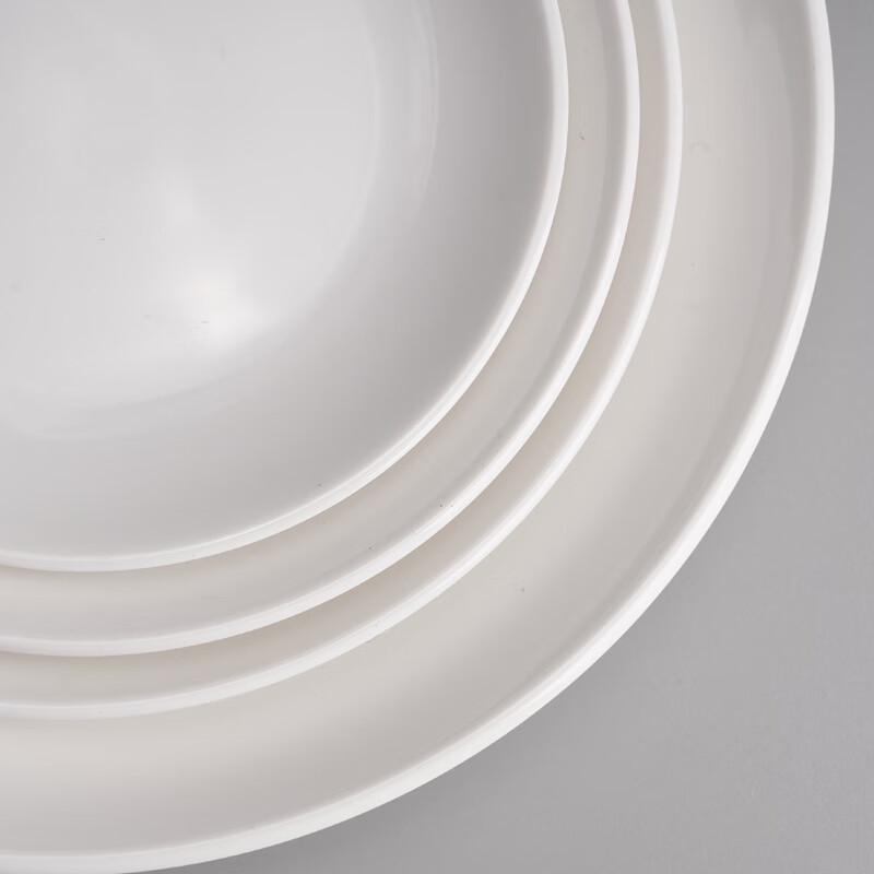 Gourou Biały Ceramiczny Okrągły Talerz Obiadowy 16-calowy