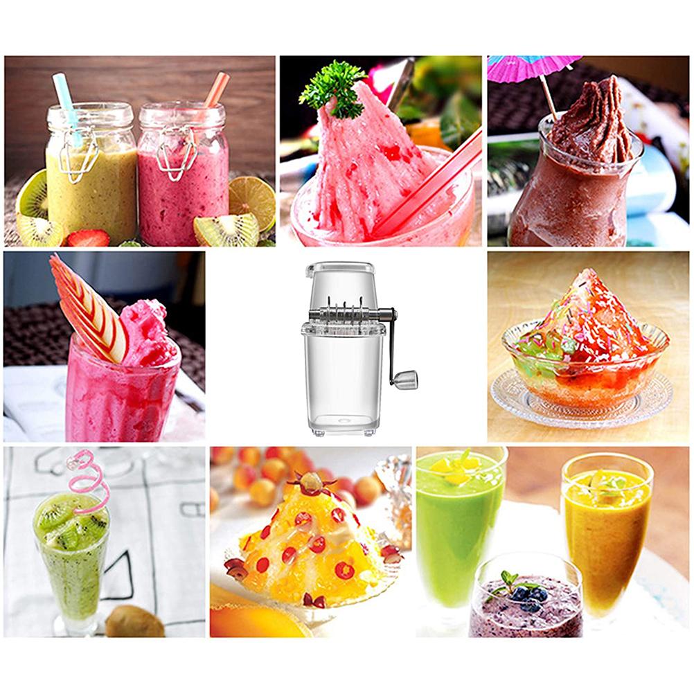 Manual Ice Crusher Portable Hand Crank Manual Household Ice Shaver Machine Kitchen Tool