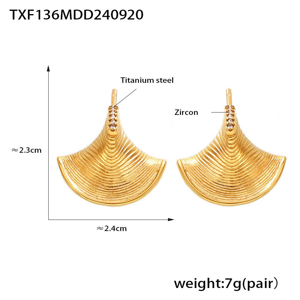 French Ocean Series Zircon Shell Pendant Necklace & Earrings Set