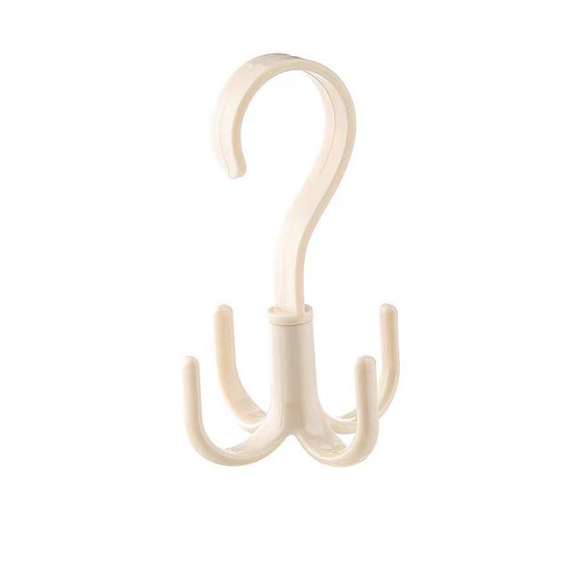 Multifunction Rotated Storage Hanger Hooks Clothes Rack Hanger Organizer Bag Hanger Shoes Belt Scarf Hanging Rack Closet Hanger beige