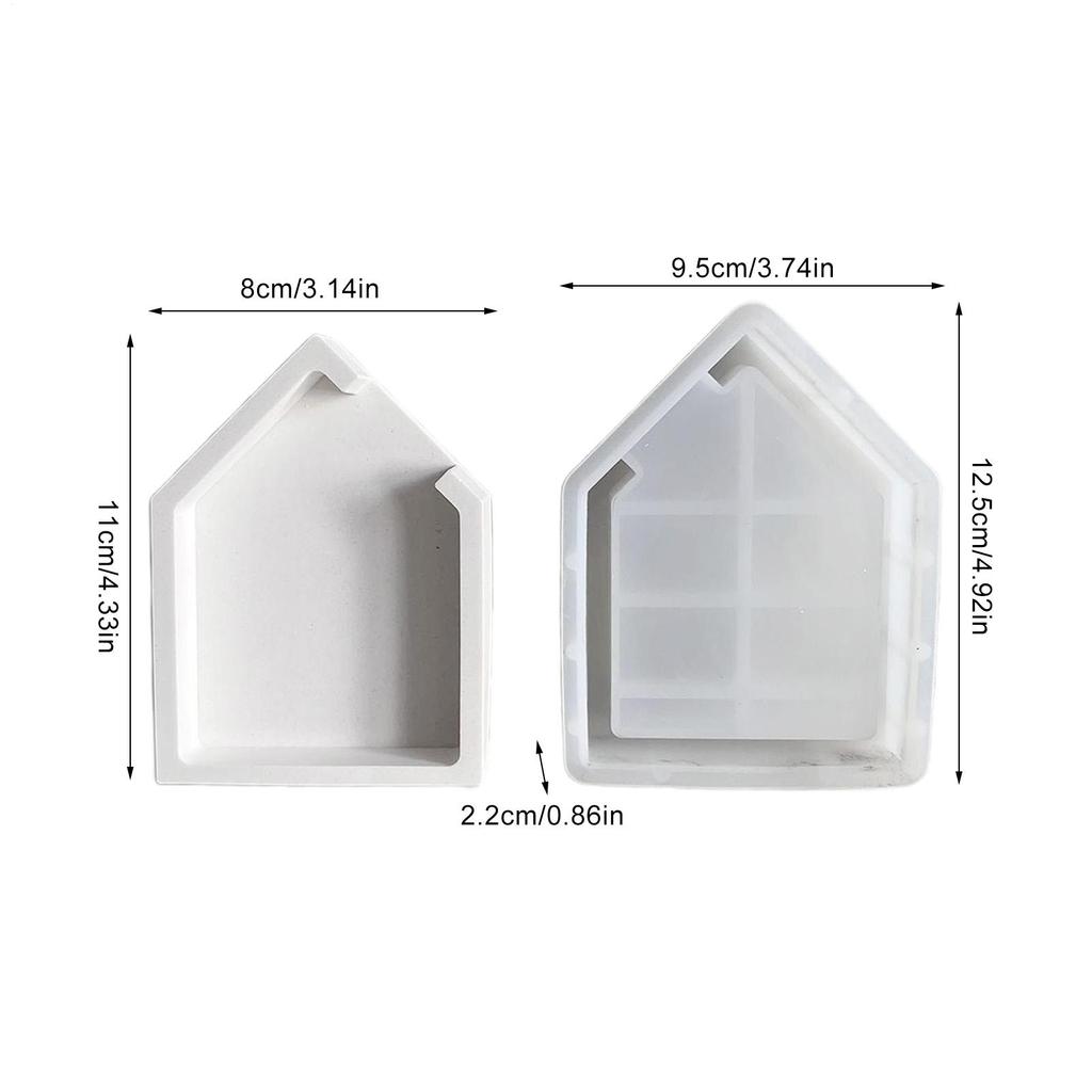 House Shaped Hollow Silicone Mold House Shape Epoxy Resin Casting Craft Mold Seaside Home Mould For Wedding Valentine Decoration