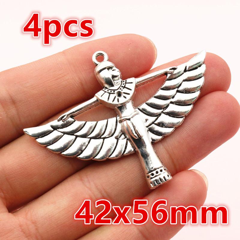 1-50pcs Alloy Metal Wings Flying Angle Heart Charms Pendant DIY Jewelry Making Accessories Findings for Necklace Keychains