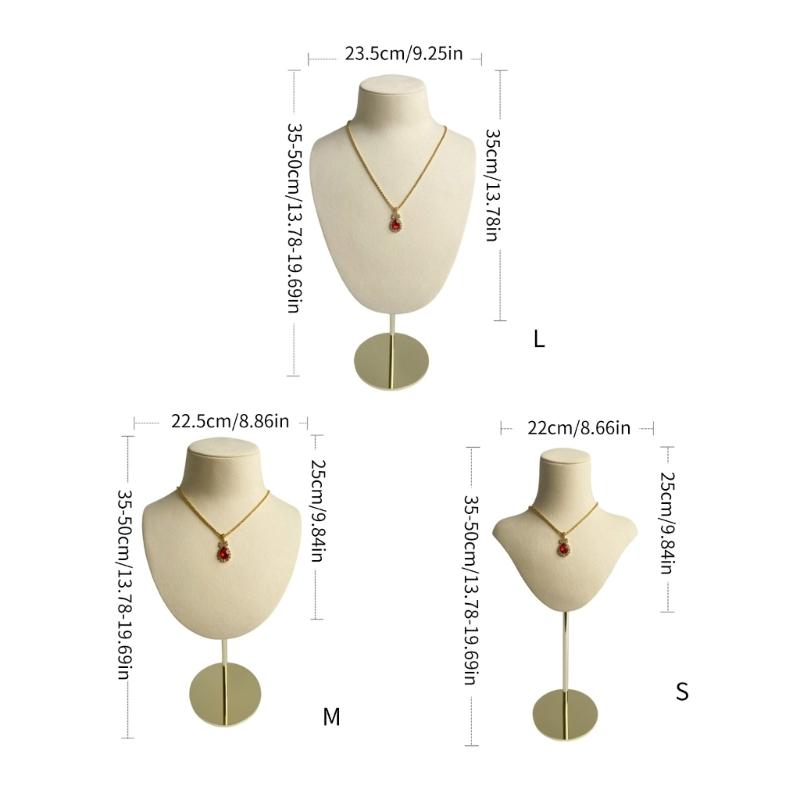 Mannequin Shaped Necklace Showcase Stand Stylish Portrait Model Jewelry Holder Tabletop Neckchain Pendant Display Rack