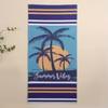 Ocean Wave Starfish Conch Seashell Print Quick Dry Microfiber Beach Towel Large Seaside Vacation Towel