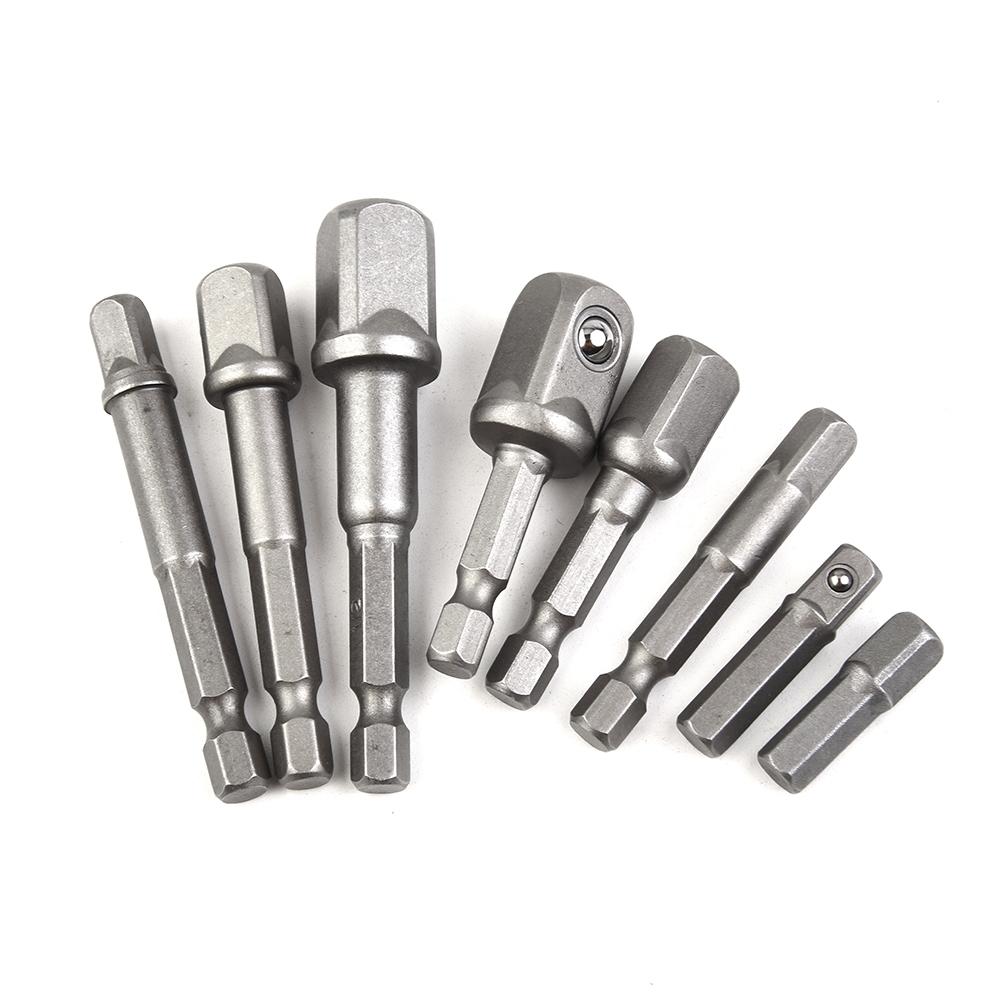 Socket Adapter Bit Adapter 1/4in 2/3/8pcs Chrome Vanadium Steel