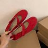 Fashion SUOJIALUN 2025 Women Flat Shoes Fashion Round Toe Ladies Casual Dress Mary Jane Shoes Soft Flat Heel Outdoor Single Shoes