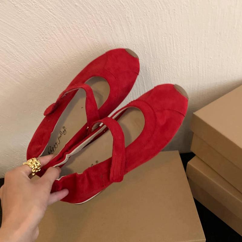 Fashion SUOJIALUN 2025 Women Flat Shoes Fashion Round Toe Ladies Casual Dress Mary Jane Shoes Soft Flat Heel Outdoor Single Shoes