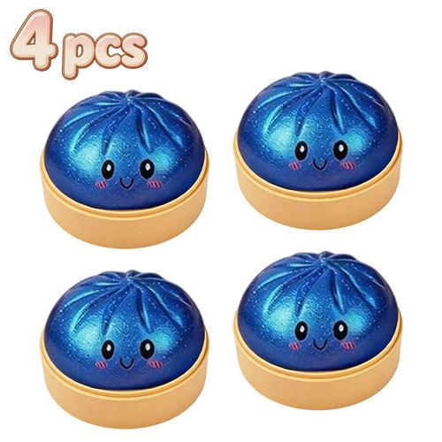 Simulated Colorful Dumpling Squishy Stress Relief Steamed Stuffed Bun Super Soft Slow Rising Decompression Toy for Birthday Gift