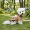 Vintage Thickened Pet Plaid Skirt Soft Comfortable Autumn Winter Dog Dresses Windproof Skin-Friendly Cat Warm Clothes Daily Wear