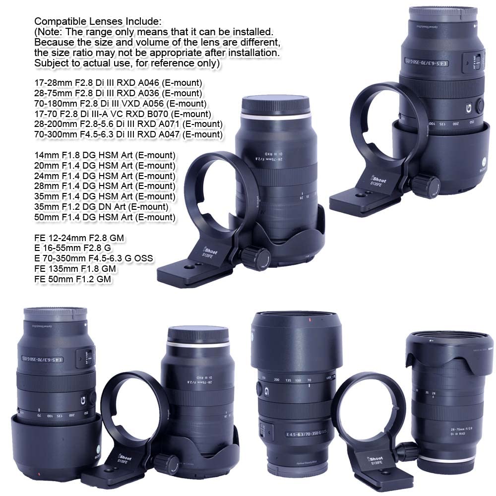 Tripod Mount Tripod Mount Lens Support Lens Bracket Tripod Compatible with Tamron Di III RXD Di III RXD Di III VXD A056 ARCA Ball Head Clamp