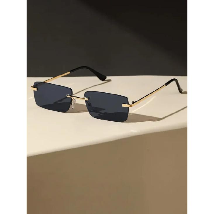 New Unisex Metal Square Frame Fashio Rimless Sunglasses For Outdoor Beach Party