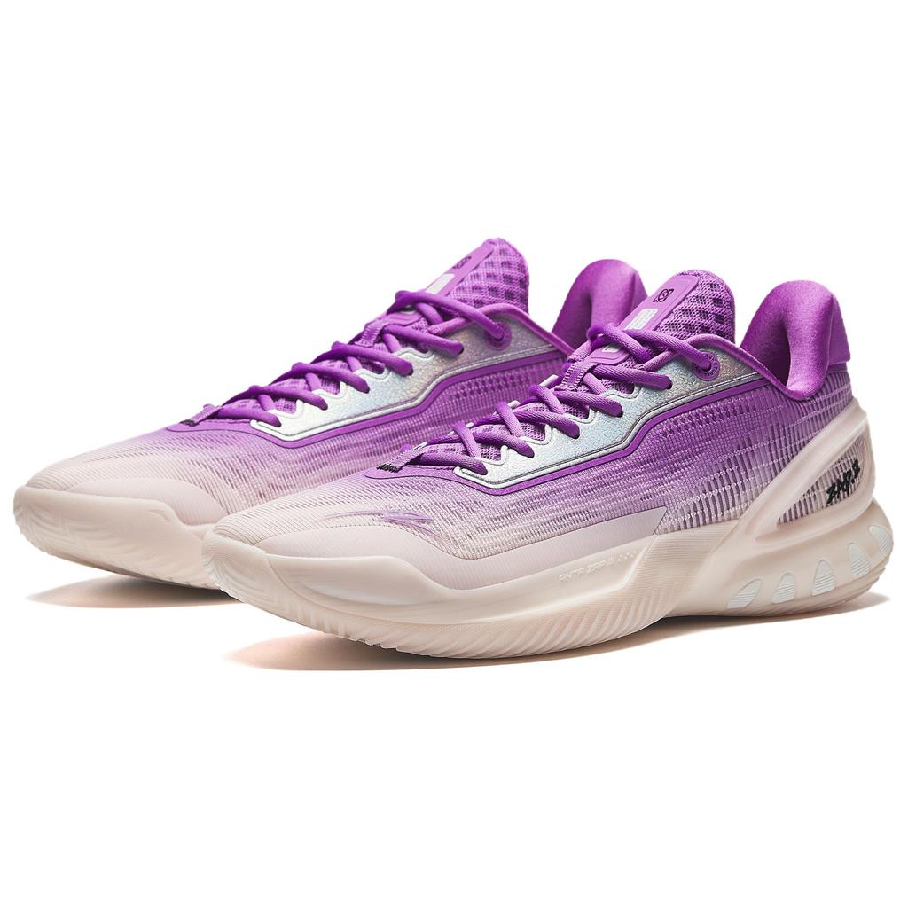 Anta Shunxi 3 Purple Cloud A-Shock Pro Ltr Liquid Rubber Professional Basketball Shoes Men Sneakers White 912531110Q-2