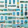 50Pcs Elegant Blue Vintage Painting Stickers Decals Decoration Suitcase Scrapbooking Laptop Phone Stationery Toy Gift