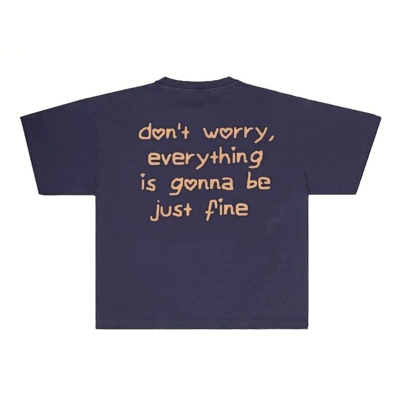 

Вдохновляющие слова Графический принт Осень Чистый хлопок Мужская и женская футболка с коротким рукавом Уличная мода Трендовая одежда Каваи 4XL