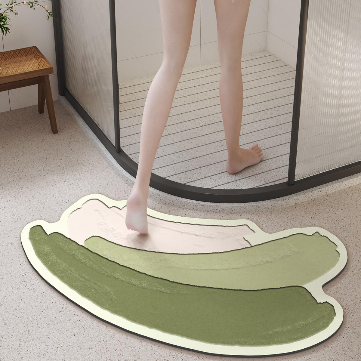 

Быстросохнущий коврик для ванной комнаты, нескользящие коврики для пола, суперабсорбирующий коврик для душа, коврик для унитаза, коврик для двери, моющийся 41cmx90cm