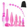 Anal Plug Anal Goods Anal Beads Anal Development Anal Expansion Device Anal Vibrator Anal Stimulation Unisex Storage Bag Included 8 Piece Set Pink