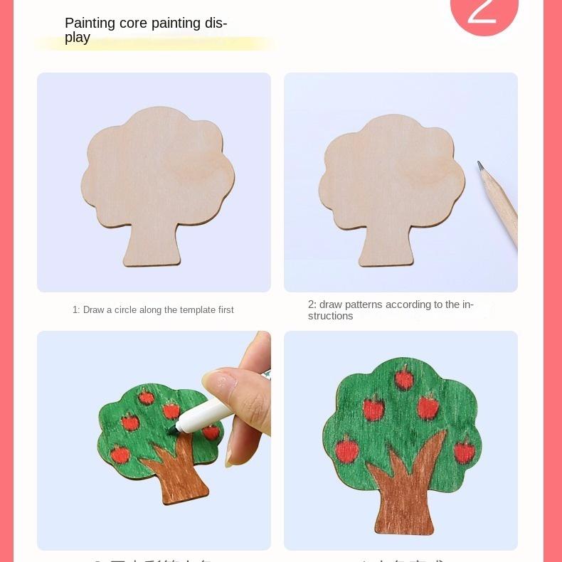 Montessori 20Pcs Kids Drawing Toys Wooden Diy Painting Template Stencils Learning Educational Toys For Children Wooden Toy Gift