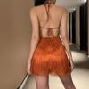 2024 Summer Halter Neck Tassel Skirt & Pants Set: Sexy Backless Design for Women