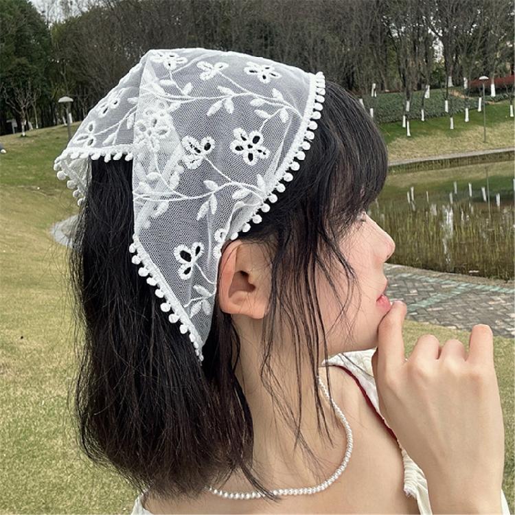 Soft and Comfortable Lace Hair Bandanas for Women Bohomian Flower Hair Scarf