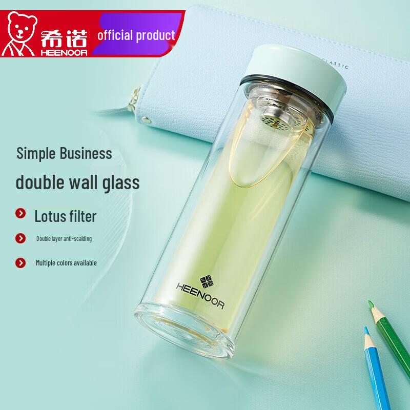 Heenoor Double-Layer Insulated Glass Tea Cup