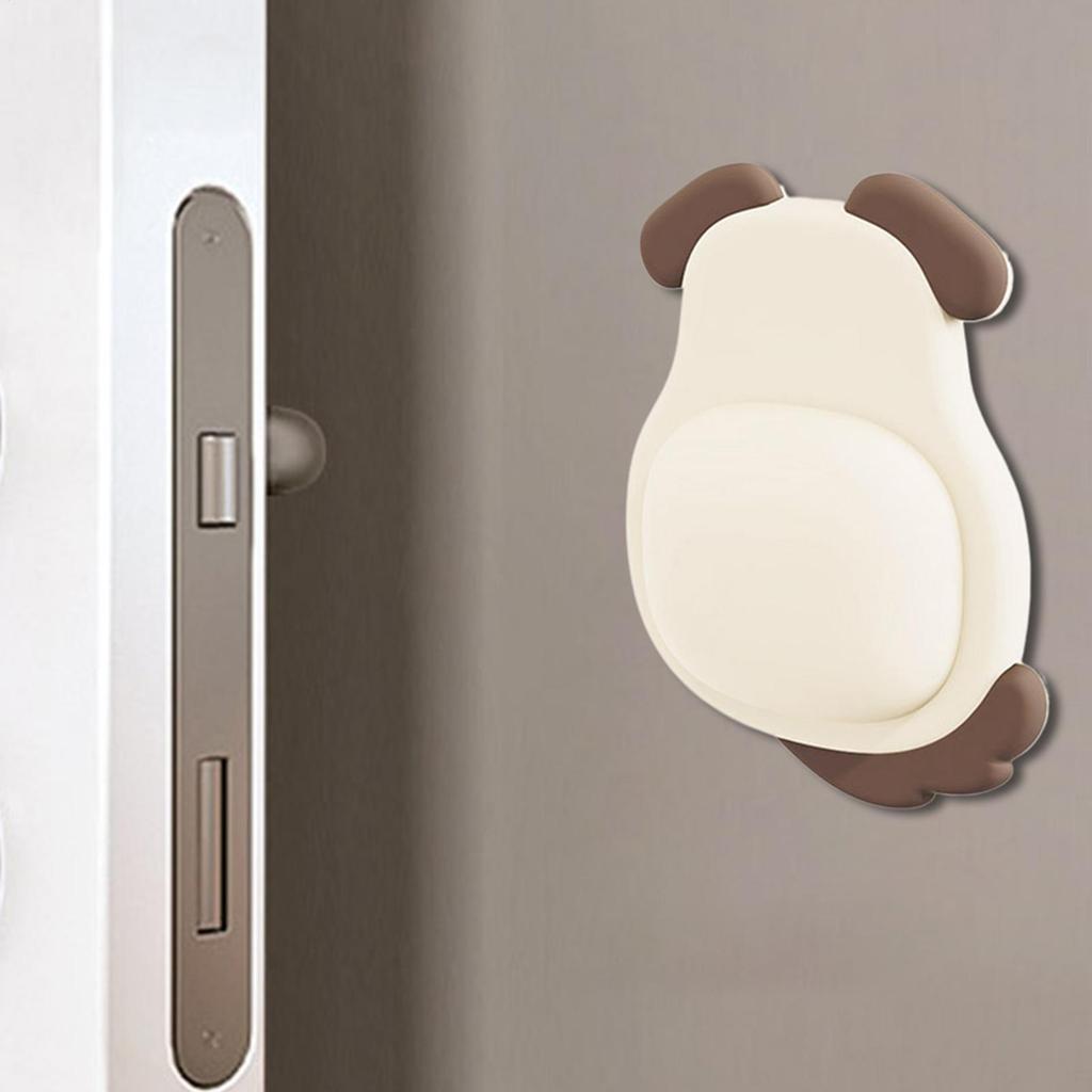 Self-Adhesive Door Handle Cushion Silent Rubber Door Knob Wall Shield Cushion Cartoon Animal Design Anti-Collision Pad For