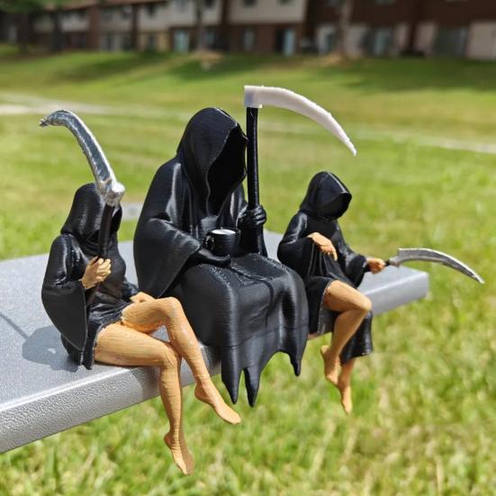 Gothic Desktop Sculpture Handmade Art Ornaments Mysterious Fantasy Figure Halloween Theme Garden Shelf Decoration
