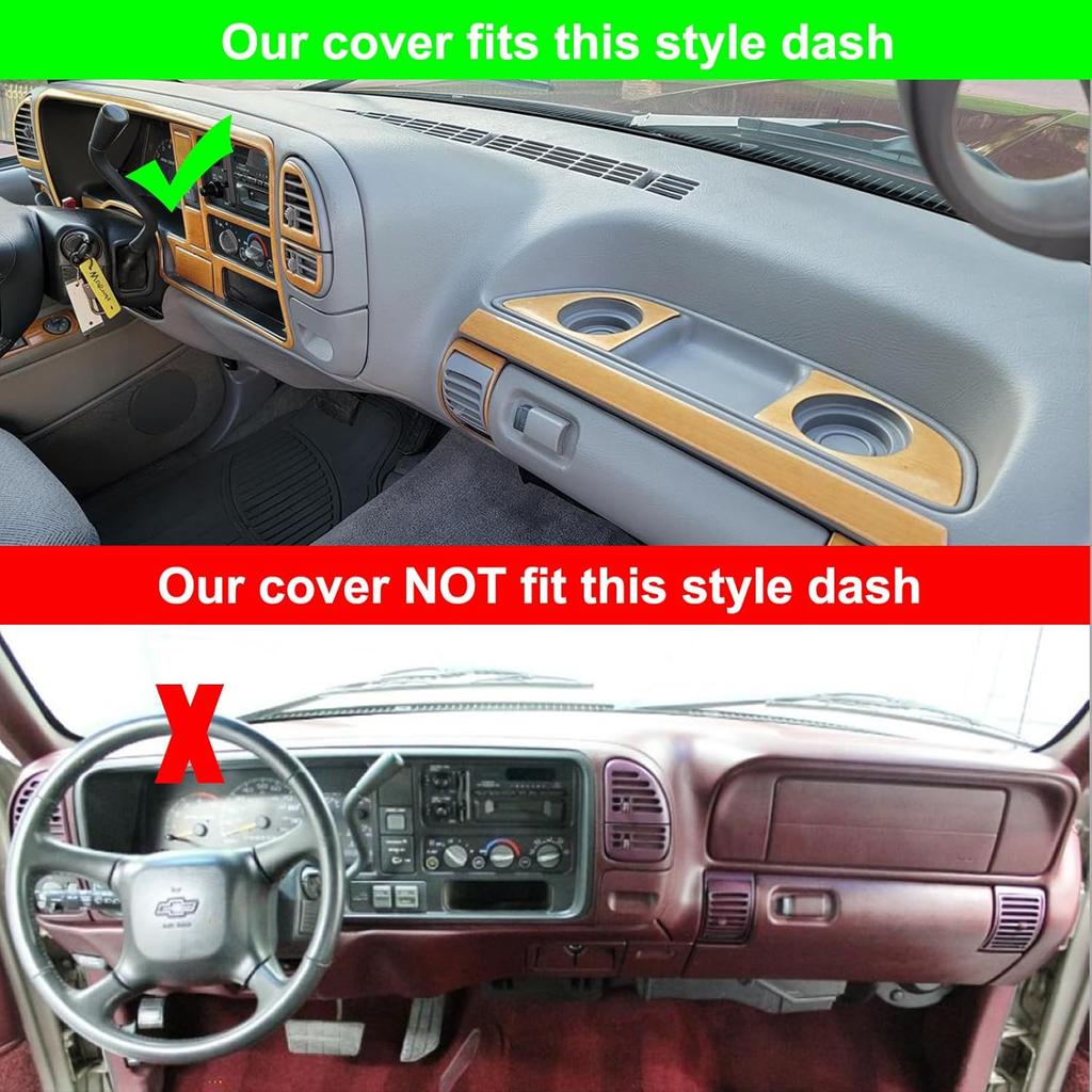 Dashboard Cover Dash Cover Mat Pad  Fit for 1995-1996 Chevy Chevrolet Silverado C1500 C2500 C3500 K1500 K2500 K3500 Tahoe Suburban,GMC Sierra Yukon
