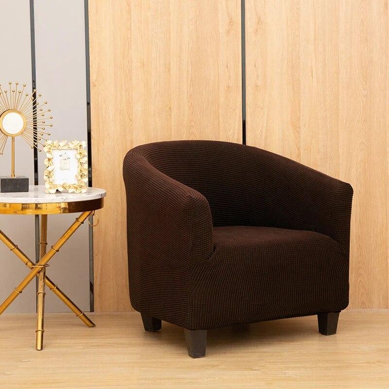 Club Chair Cover Tub Sofa Cover Polar Fleece Single Sofa Couch Cover Stretch Sofa Slipcovers For Living Room Study Bar Counter