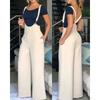 European and American Women Clothes Suspenders High Waist Sleeveless Casual Pants High Waisted Casual Pants