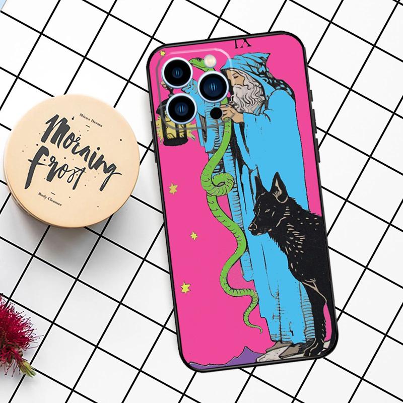 Tarot Card The Hermit Case For iPhone 11 12 13 14 16 15 Pro Max 7 8 Plus 12 13 Mini XS MAX X XR Cover Coque