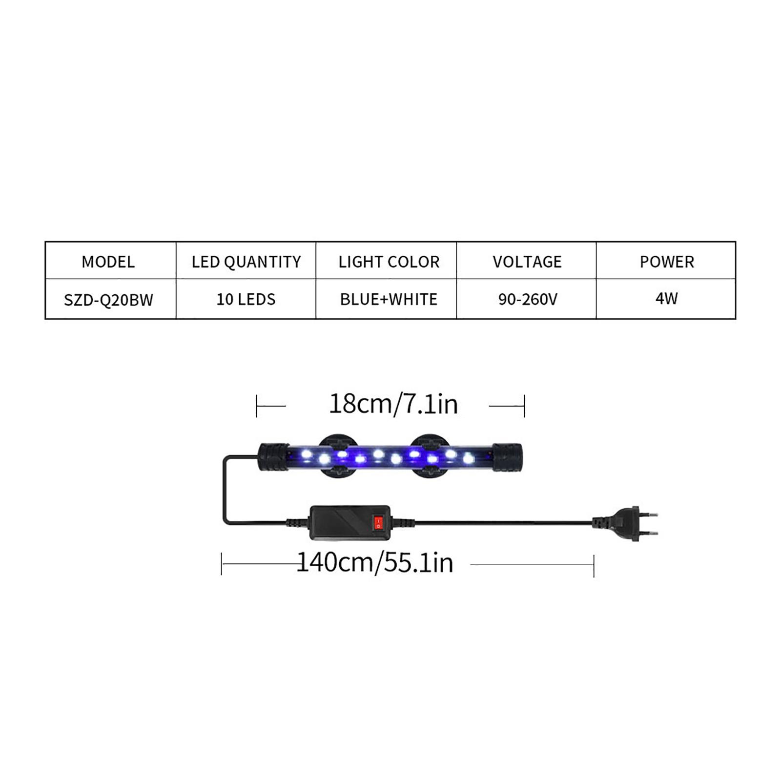 

90-260 В Аквариумный светильник светодиодный водонепроницаемый всасывающий светильник для аквариума подводное декоративное освещение погружная лампа лампа для выращивания растений 18-38 см