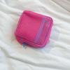 Portable Cosmetic Bag Square Mesh Storage Pouch Zipper Closure Bright Colors Mini Zipper Coin Purse Stationery Case