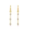 Gold Pave Sparkle Drop 925 Silver Hoop Earrings E061-15G