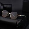 JYL TS Men's Rimless - Driving-Specific Sun-Protective Fashion Eyewear WF-5G142