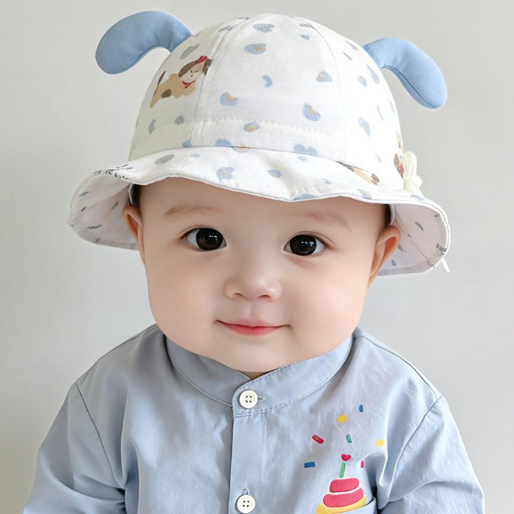 Spring/Summer Infant Cartoon Bucket Hat - Cute Sun Protection for Toddlers