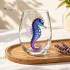Novedad Vaso de Agua y Jugo con Base de Pulpo, Copa de Vino sin Tallo, Impresión 3D de Animal Marino, Cristalería con Temática Oceánica para Bar, Cristal de Borosilicato, para Cócteles