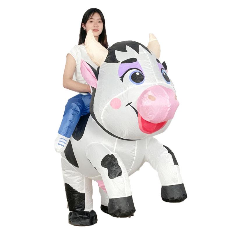 Funny Cartoon Halloween Inflatable Costume Set: Frog, Rabbit, Pink Pig, Cow for Parent-Child Parties