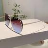 Ladies Rimless Pilot Sunglasses Luxury Brand Designer Metal Frame Gradient Large Colored Sun Glasses Shadow For Women UV400