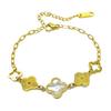 Four leaf clover hollow bracelet with curved surface and three-dimensional mother of pearl color that does not fade, high-end bracelet