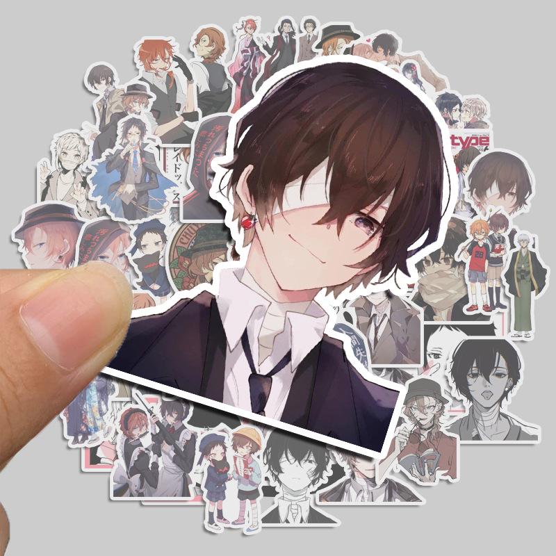Bungo Stray Dogs Waterproof Laptop & Suitcase Stickers - 50 Sheets, No Residue, DIY Photo Album Decor.