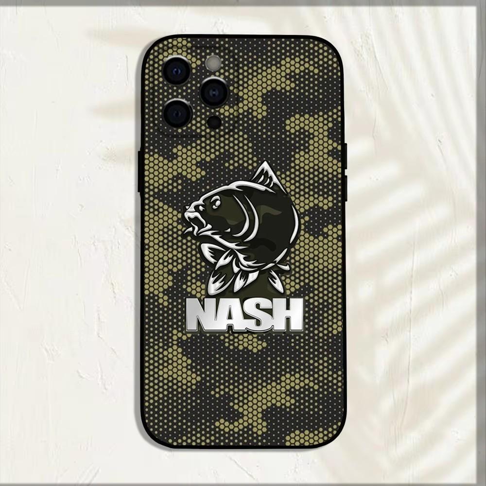 N-Nash Fishing Coole Handyhülle Für iPhone 16,15,14,13,12,11,Pro,X,XS,Max,XR,Plus,Mini Weiche Schwarze Hülle